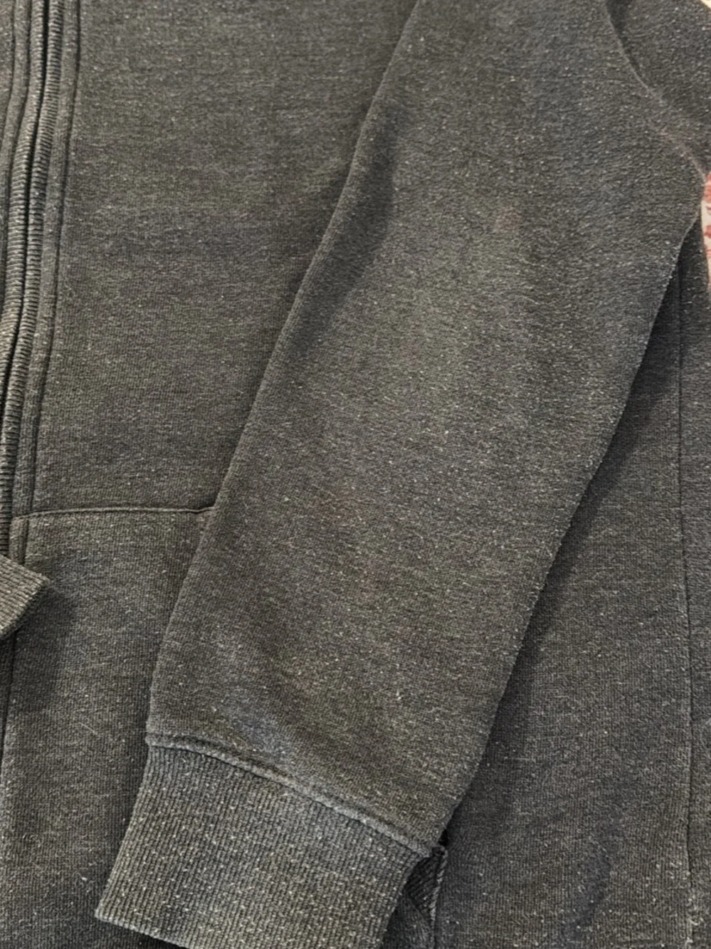 Men's Dark Gray Tree-Graphic Full-Zip Sweater